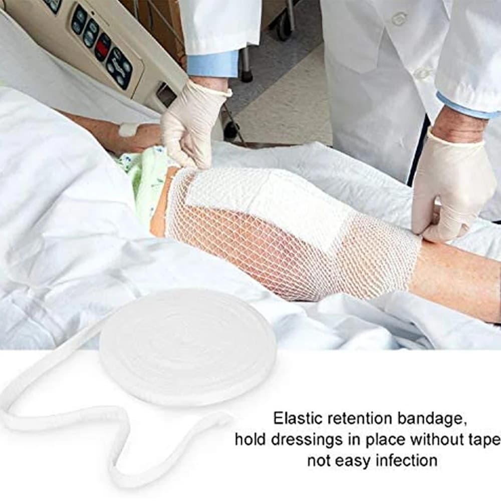 1 rotolo di rete elastica fasciatura tubolare maglia di garza fissa benda traspirante fermo per adulti polso avambraccio gomito ginocchio caviglia gamba per bambini