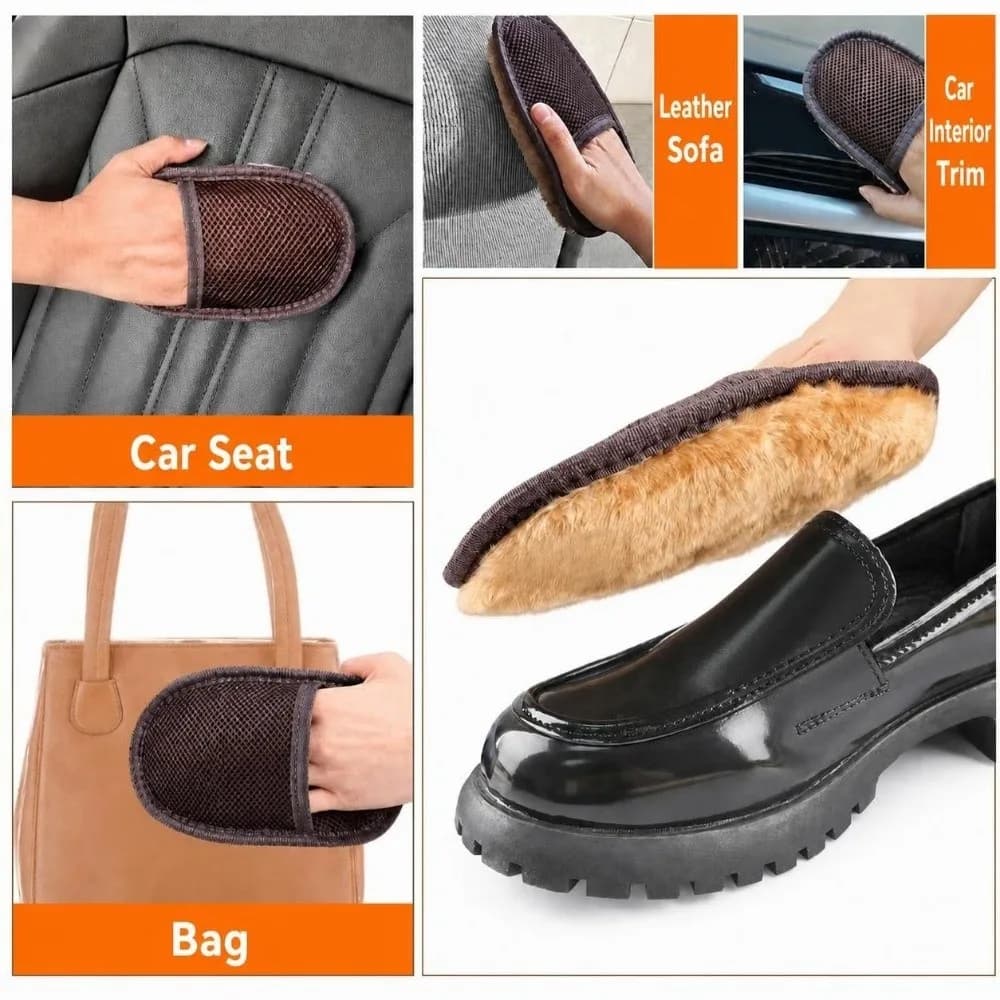 Quality Labor-saving Shoes Polished Gloves Mesh Fabric Shoe Care Shoes Cleaning Tool Handbag Leather Brushes Handbag