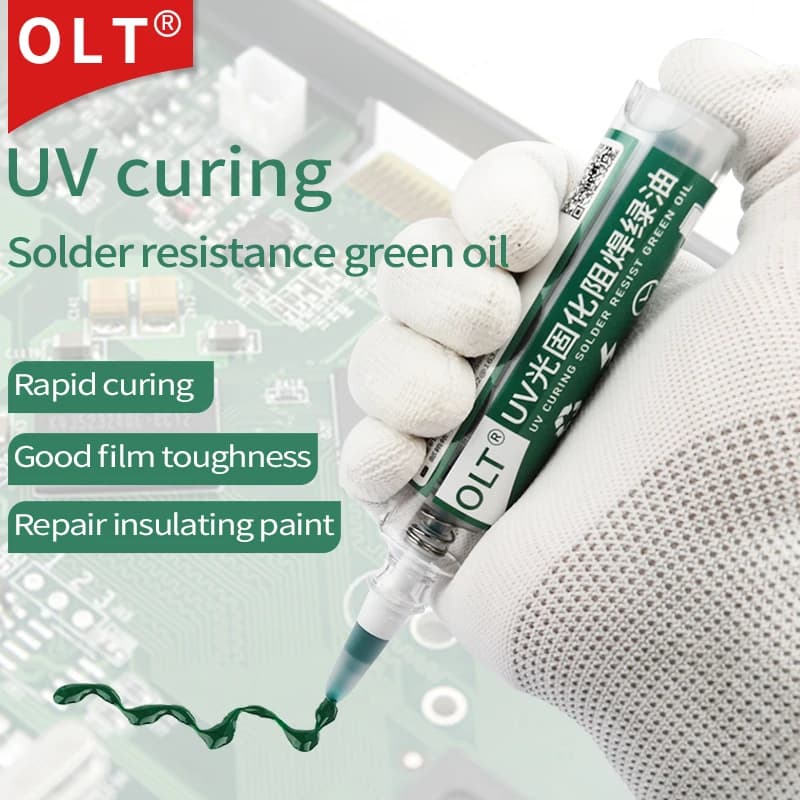Inchiostro UV da 10cc per Maschera Saldante PCB BGA, Protezione Isolante per Circuiti Stampati, Pasta Saldante, Flusso, Olio