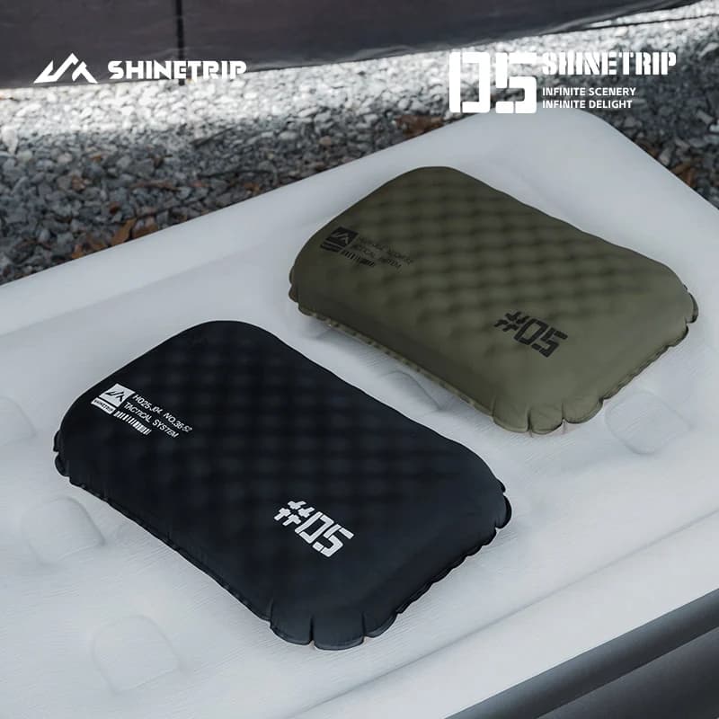 Cuscino gonfiabile da campeggio ShineTrip 2026, ultraleggero, pieghevole, portatile, confortevole, con borsa.