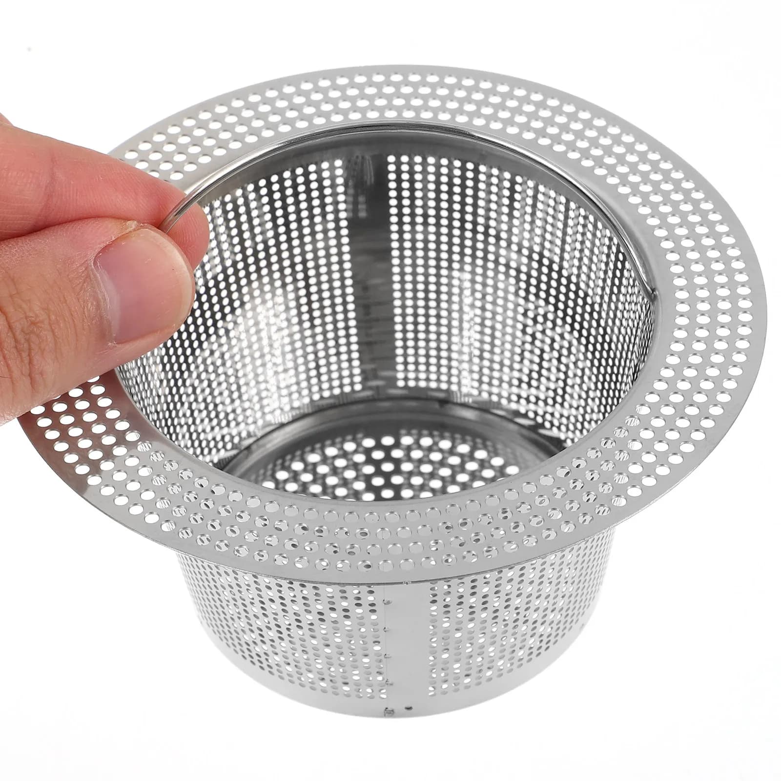 Metal Kitchen Sink Strainer Basket Filter Easy Clean Sink Drain Filter for Food Waste Hair Catching Kitchen Drain Basket