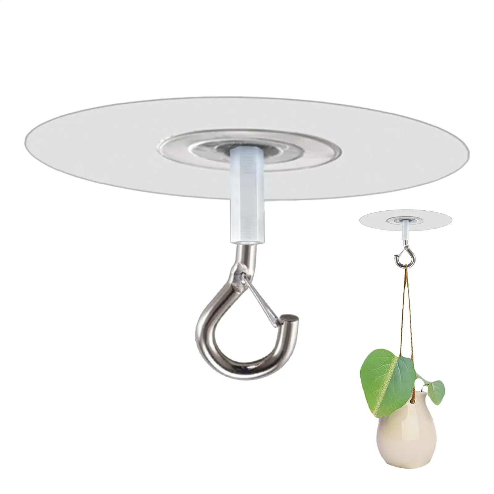 1PC Stick Ceiling Hooks Heavy Duty Adhesive Hooks Waterproof Wall and Ceiling Hangers for Wind Chimes Balloons Decorations