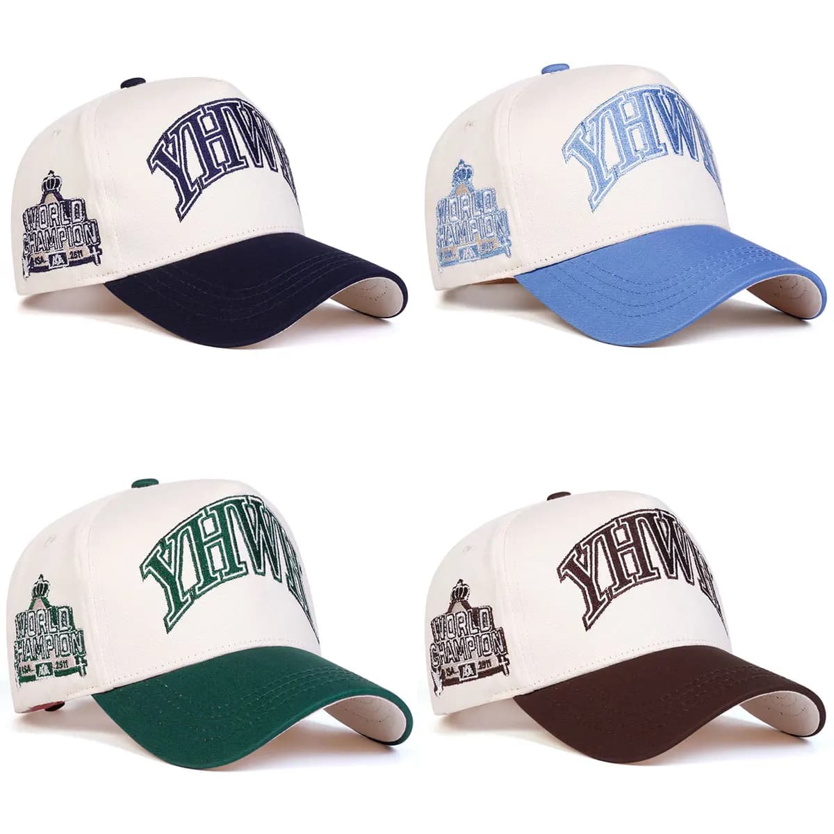 Unisex YHWH Letter Embroidered Adjustable Baseball Cap Five-faced Hat Trucker Hat Breathable Sun Protection Outdoor Hat
