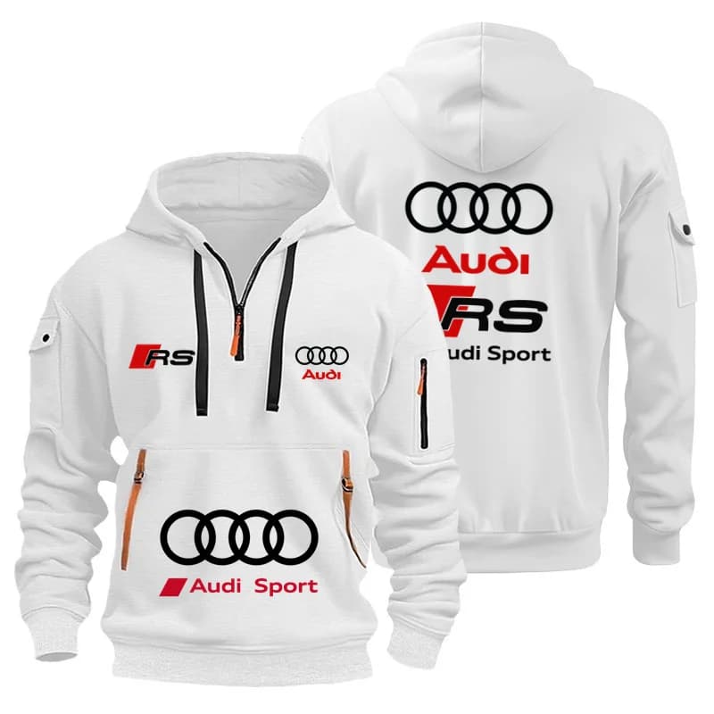 Felpa con Cappuccio Unisex Audi per Moto, Antivento, Calda, Casual, alla Moda, Streetwear