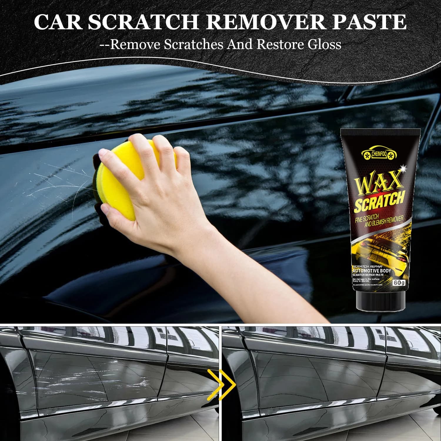 Cera antigraffio, riparazione graffi superfici auto, lucidatura e manutenzione, detergente, cera per auto, riparazione vernice auto, riparazione auto
