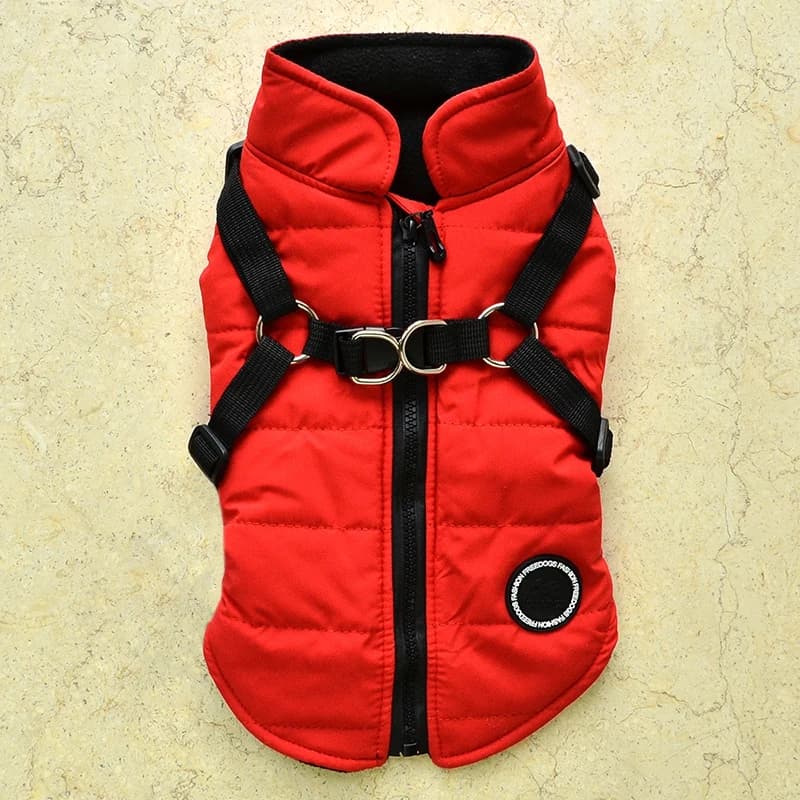 Giacca per cani da compagnia con imbracatura vestiti per cani caldi invernali cappotto per cani di piccola taglia impermeabile abbigliamento per animali domestici Chihuahua Bulldog francese Outfit