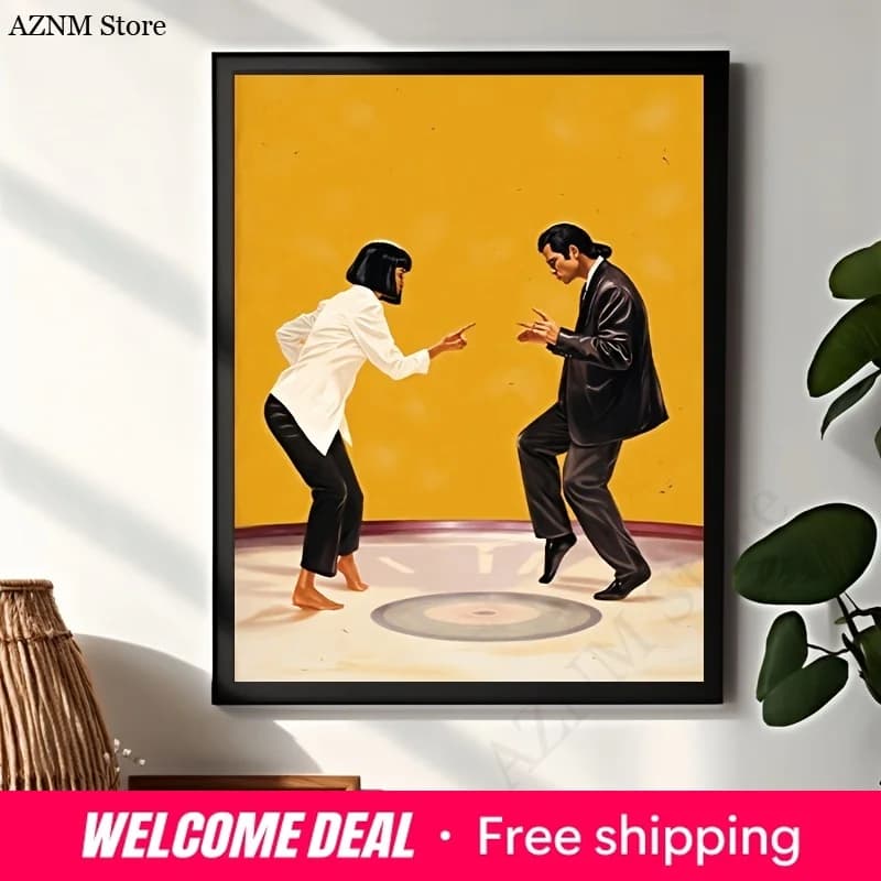 Pop Street Art Graffiti Poster Aesthetics Classic Movies Pulp Fiction Canvas Painting Wall Art Home Gallery Room Decor Bar Ca