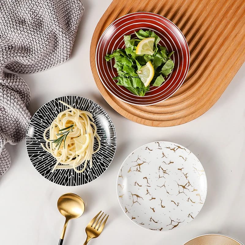 Creative Nordic Plate 6 Inch Round, Small Plate for Snack, Commercial Use, Light Porcelain Plate