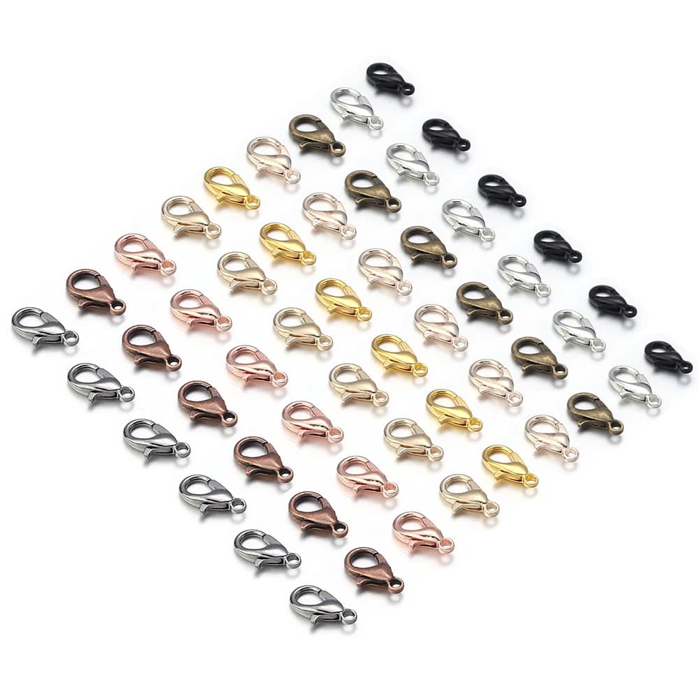 30-50 pz/lotto Multisize In Lega di Zinco Aragosta Catenacci Ganci Per La Produzione di Gioielli End Catena Connettori FAI DA TE Collana Del Braccialetto accessori