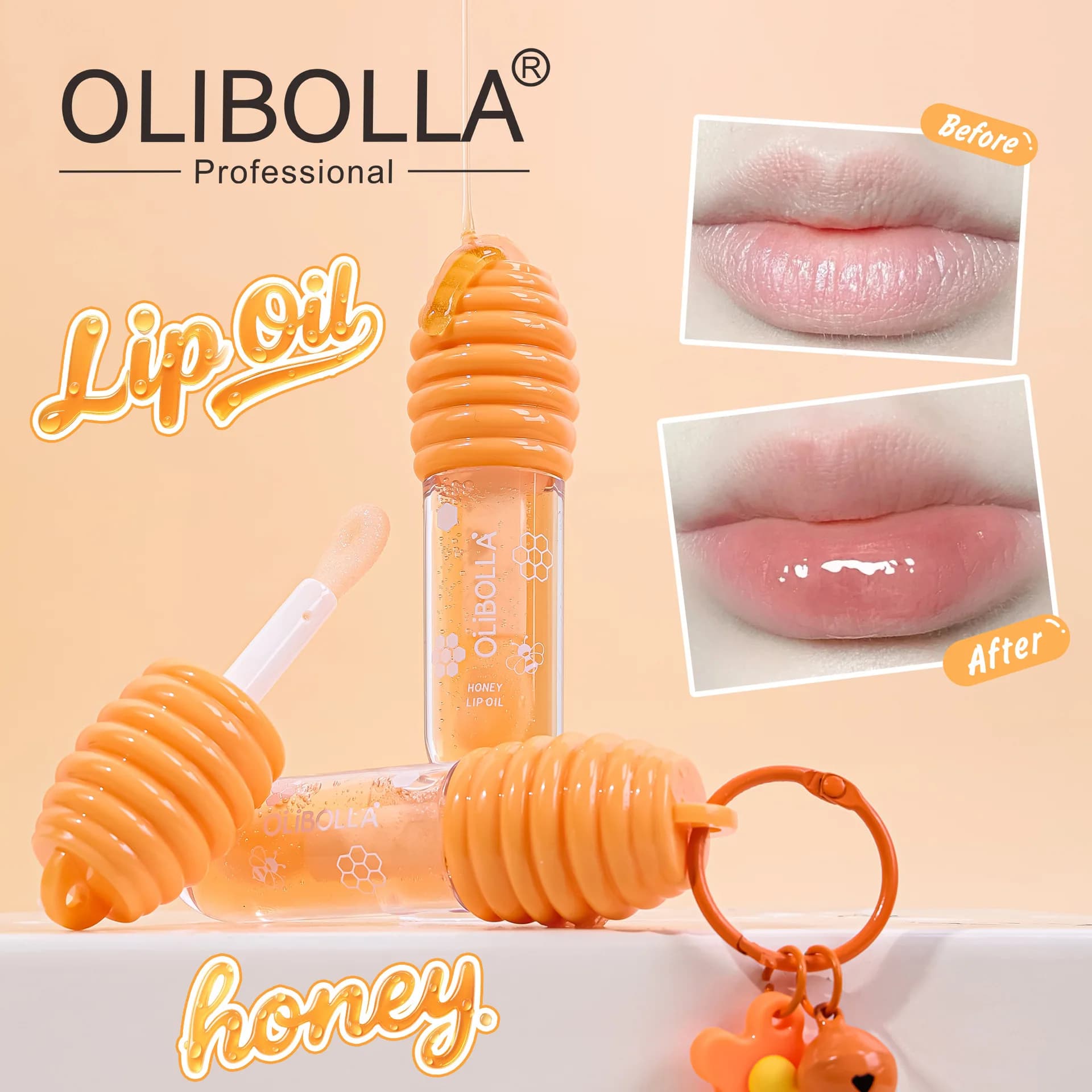 Long-lasting lip gloss, moisturizing, brilliant, non sticky, in gel format, for a moisturizing lip makeup.