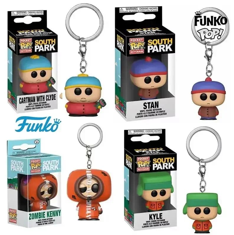 NUOVO Funko POP Portachiavi Tascabile Parco Sud Kyle Stan Zombie Kenny Cartman Modello di Bambola Mobile Giocattolo Regalo di Compleanno per Bambini