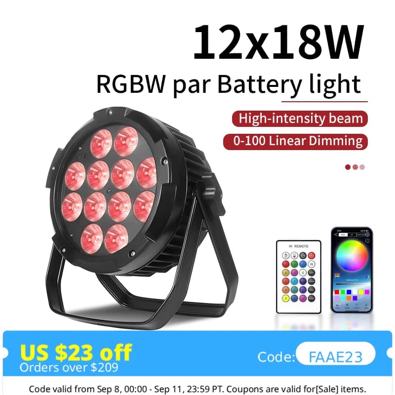 IP65 Impermeabile 12X18W 6in1 Batteria LED Piatto Par Wireless DMX Luci di Controllo Remoto Per All'aperto Casa Festa Discoteca Spettacolo di Nozze
