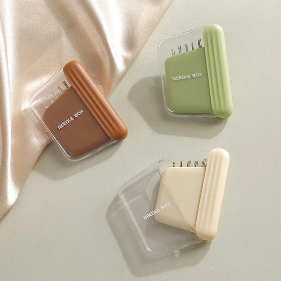 Scatola porta aghi per cucire a mano con aspirazione magnetica da 1 pezzo, con 10 aghi, set di aghi per cucire, strumento da cucito portatile