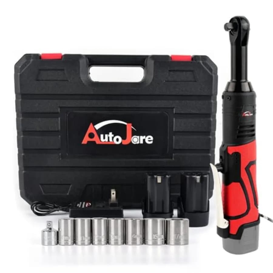 Set di chiavi a cricchetto elettriche a batteria da 18V con prolunga, attacco da 3/8'', 450 RPM, 60 ft-lbs, kit di utensili con adattatore per bussole da 1/4''