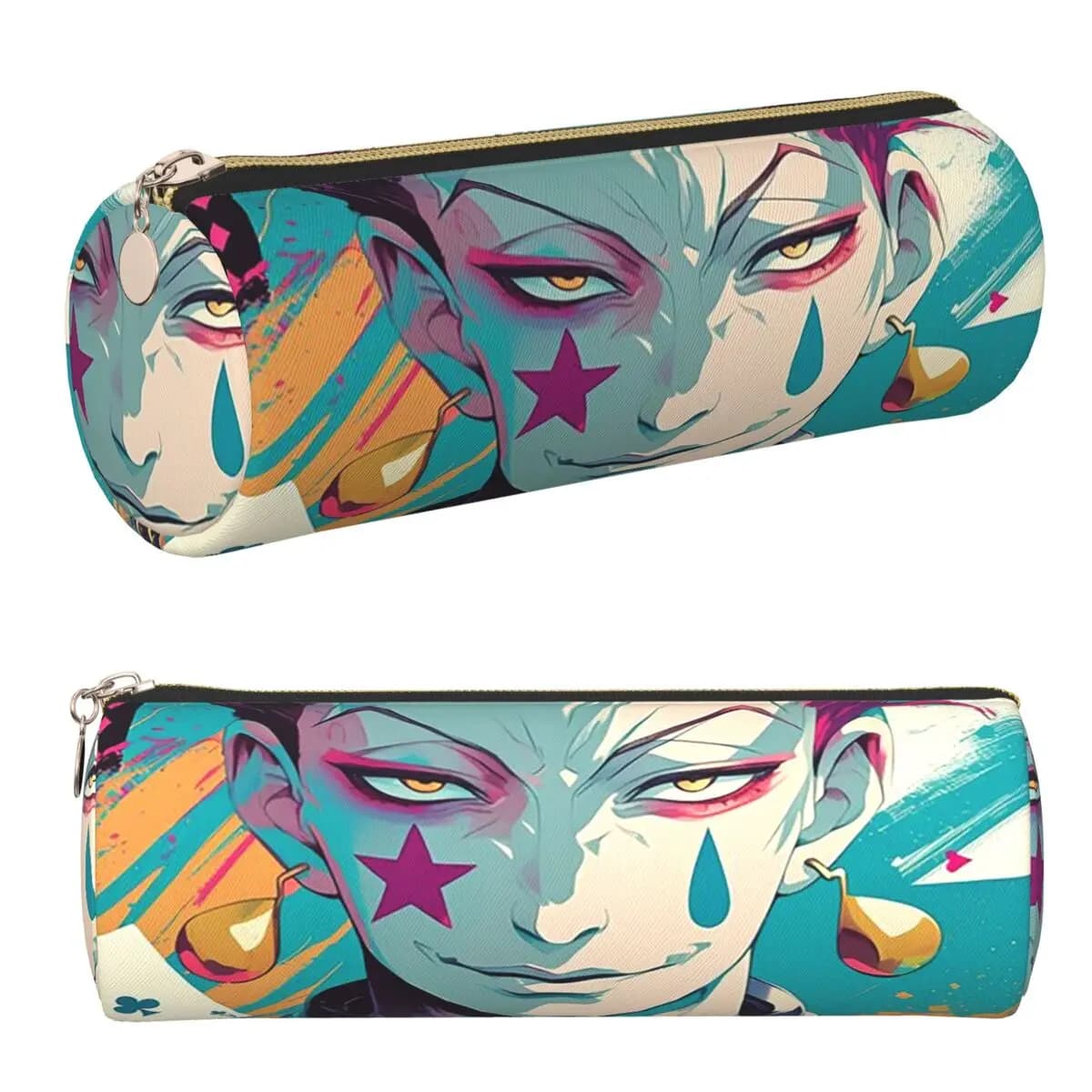 Astuccio cilindrico portapenne Anime Hisoka Hunter X Hunter Magical Joker, porta matite per regali per ragazzi e ragazze