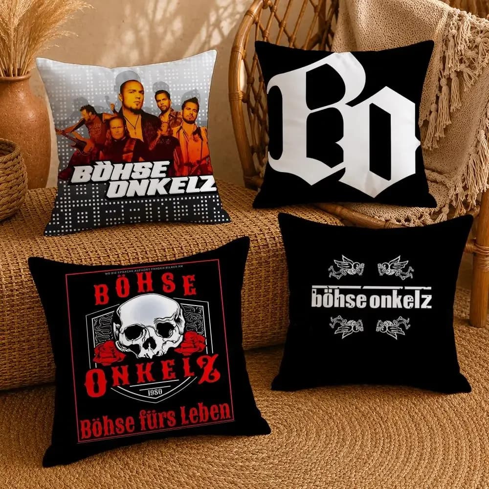 Intense B-Bohse OnkelzS Cushion Cover Ultra Soft Pillowcase, Cloud-Like Comfort Fabric with Concealed Zipper