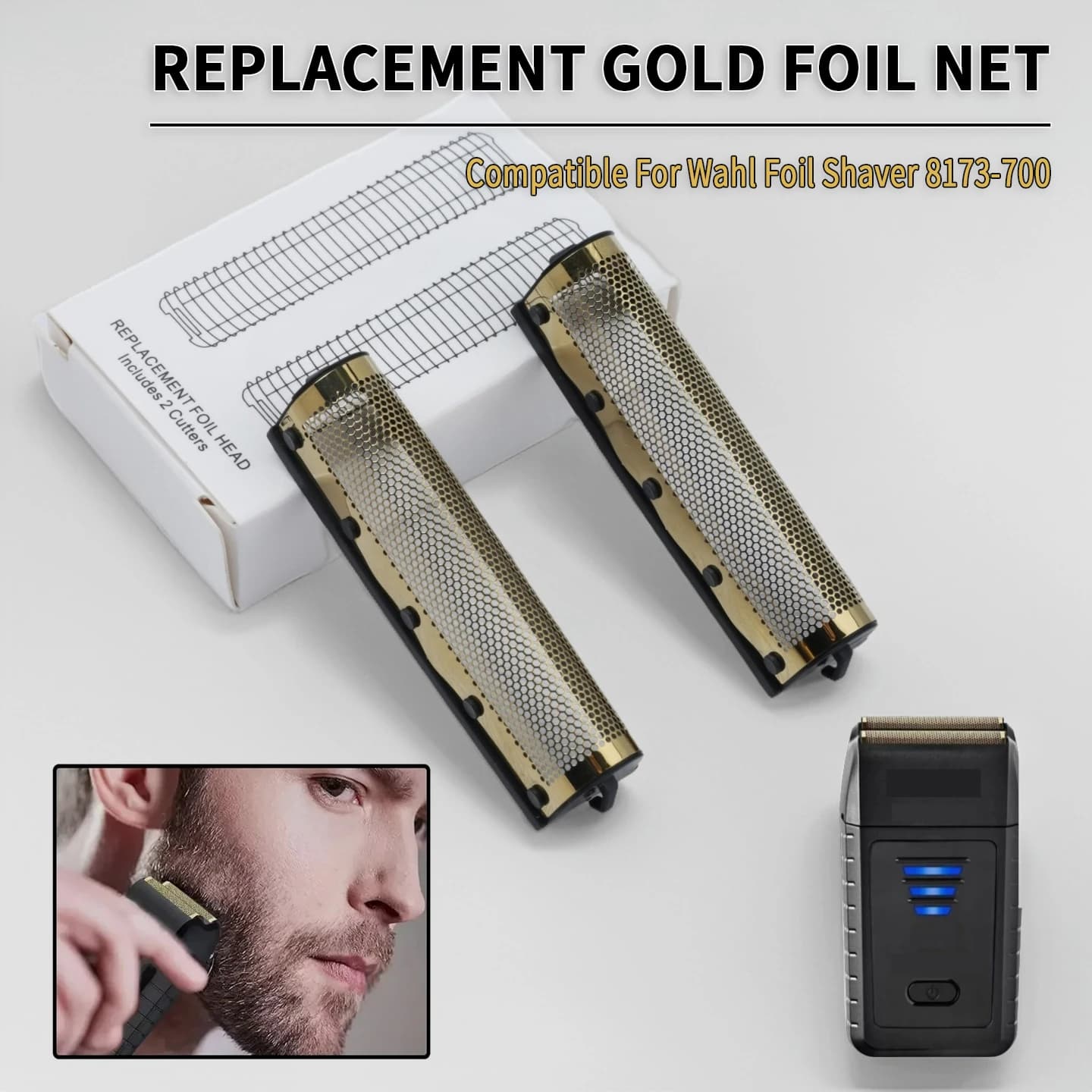 Testina di ricambio professionale 8173-700 con lame in titanio per rasoio a lamina, compatibile con Wahl 5 Star Series Vanish Shaver
