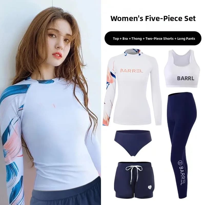 Muta da Immersione Donna Divemaster in Nylon a Maniche Lunghe, Set Due Pezzi Conservativo, Asciugatura Rapida, per Snorkeling, Design Anti-Medusa, Galleggiante