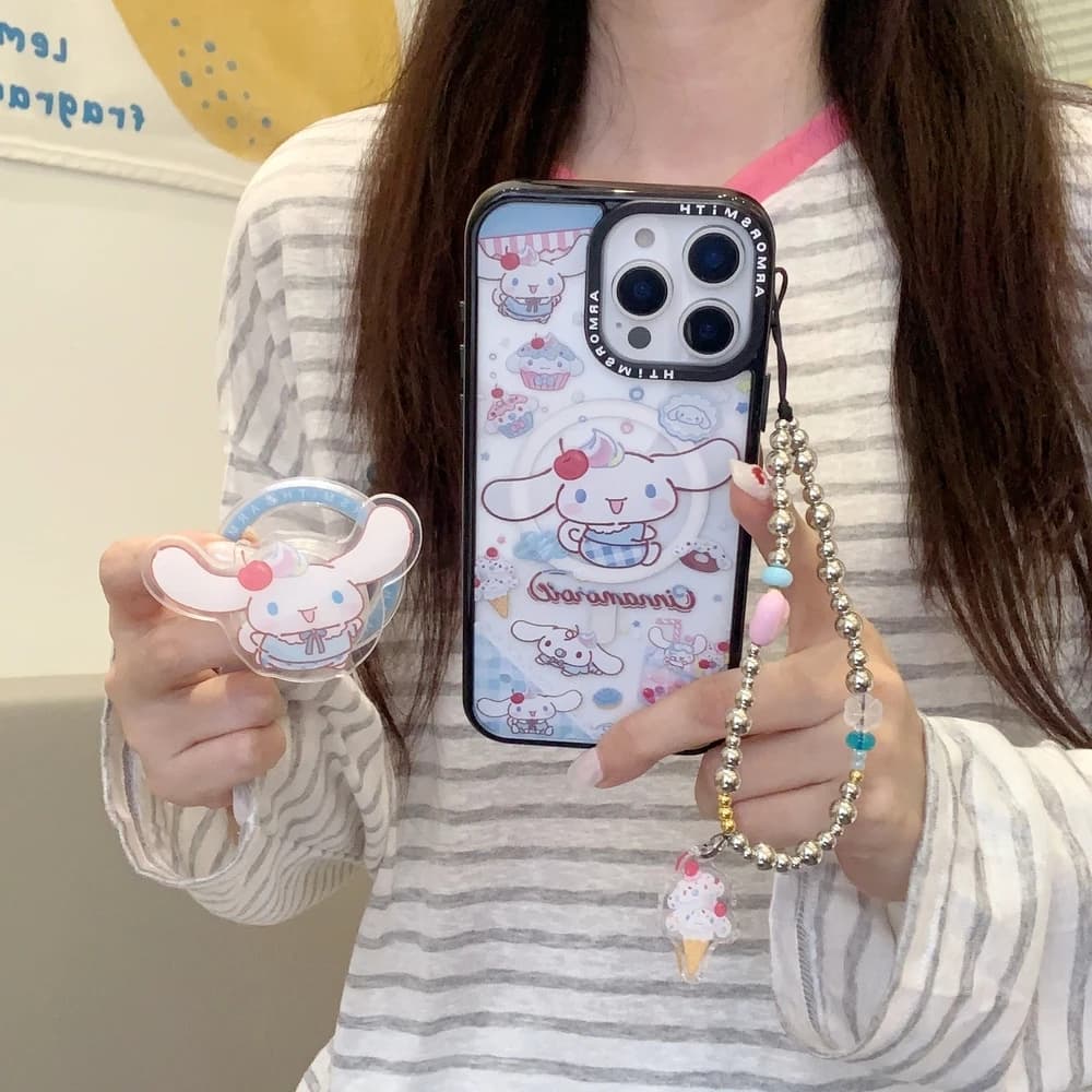 Supporto magnetico Magsafe Wireless Cute Cartoon Sanrio Cinnamoroll Charge Custodia per telefono per iPhone 17 16 15 14 13 12 11 Pro Max Cover