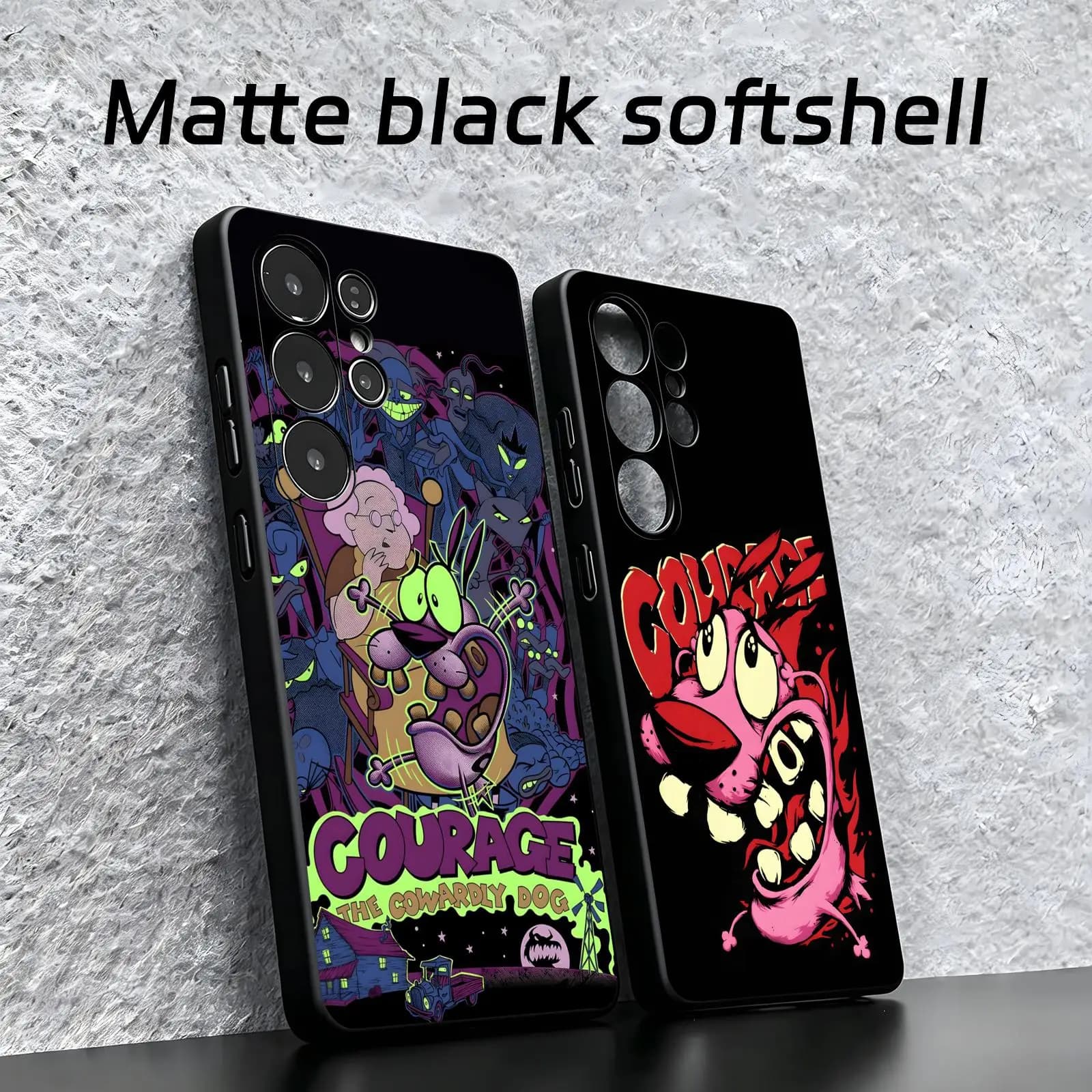 Courage the C-Cowardly D-DogS Phone Case For Samsung S26 S25 S24 S23 S22 S21 S20 Ultra Note20 Soft black Shockproof Cover