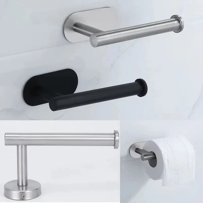 Portarotolo per carta igienica in acciaio inossidabile – Dispenser per rotoli di carta igienica con installazione a parete per bagno, cucina e lavanderia