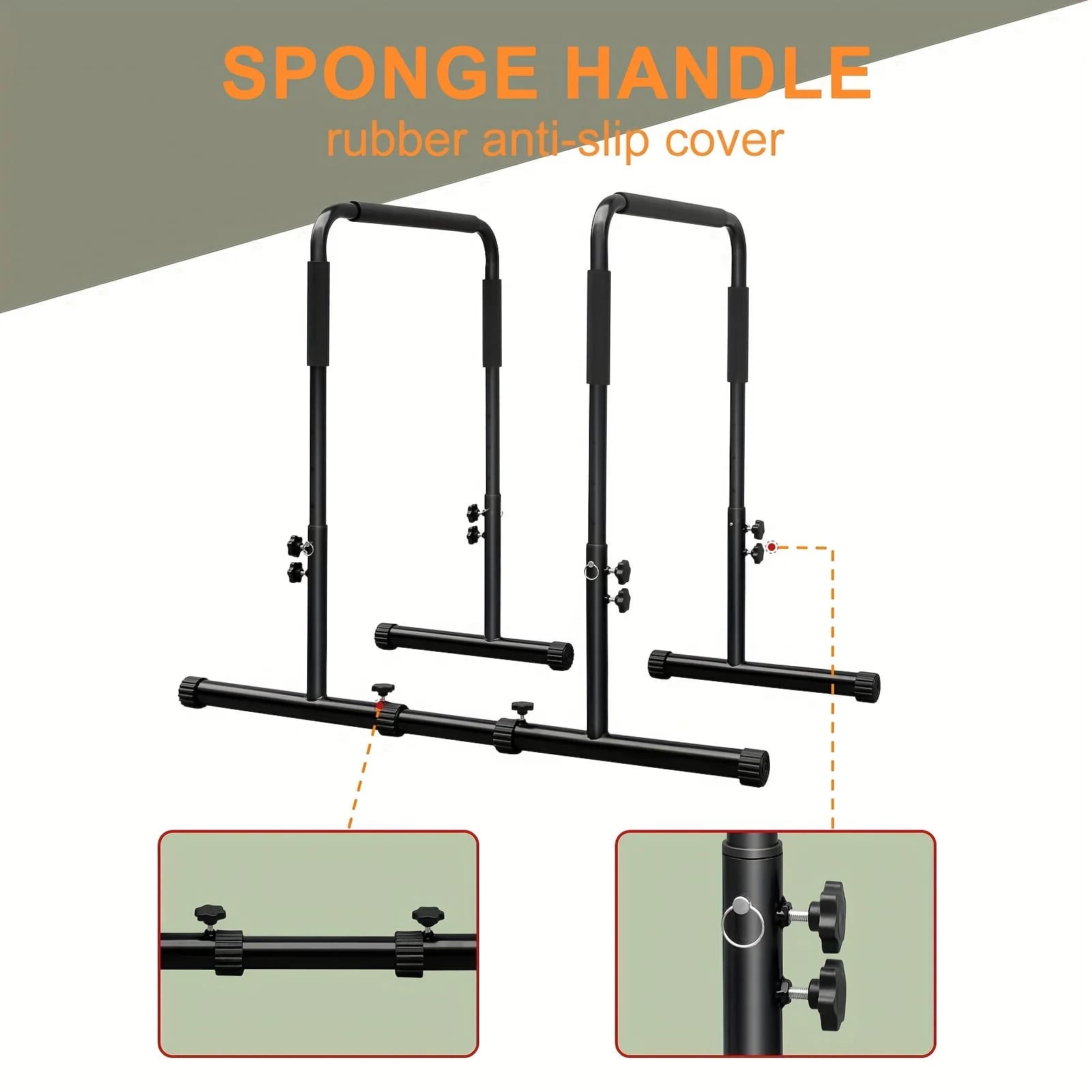 Stazione Dip Bar regolabile per allenamento fitness a casa, calisthenics, esercizi di trazione, barra parallela portatile