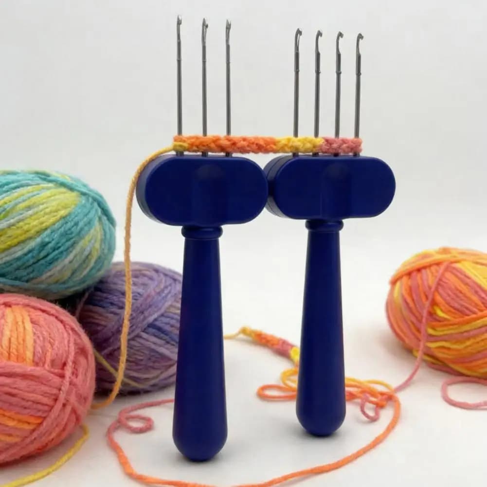Uncinetto a 3/4 denti per lavori a maglia, strumento fai da te per bordature e finiture, per progetti di maglieria e tessitura del filato
