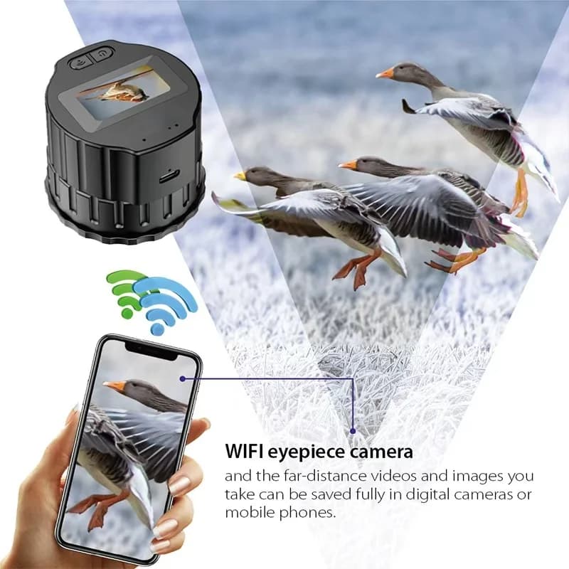 Electronic WiFi eyepiece for Telescope with Digital Camera, 2.0 Inch TFT Screen, Optical Recorder for Photos and Videos, for Birdwatching