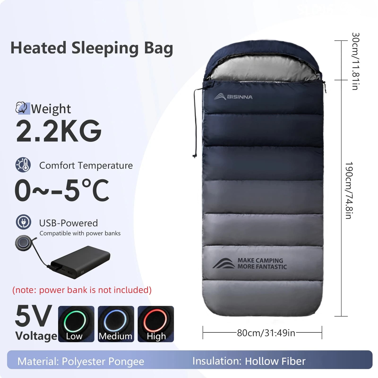 Pelo Invernale Heated for Adults, Lightweight for Cold climates, Portable for Survival and Camping at the Open