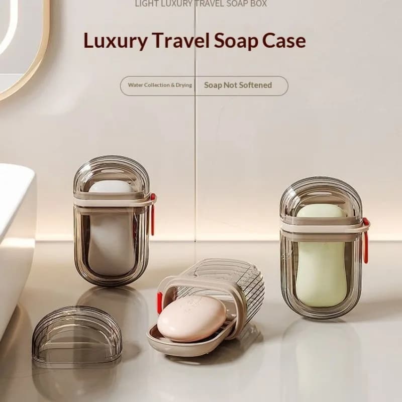 1 Portable Soap Box with Lid - Leakproof Travel Soap Box, Compact Oval Soap Dispenser with Drainage Hole, Clear Cover Easy to Identify, Lightweight and Hygienic, Suitable for Camping, Gym, Bathroom, Kitchen - Durable PET Material, Bathroom Soap Dispenser