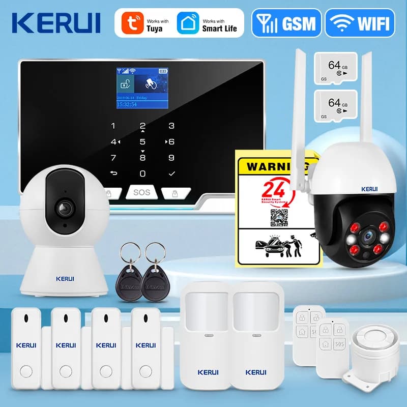 KERUI G20 WIFI + GSM Sistema di allarme domestico Tuya Smart Wireless Antifurto Sistema di sicurezza domestica Sensore per porte e finestre Sensore di movimento