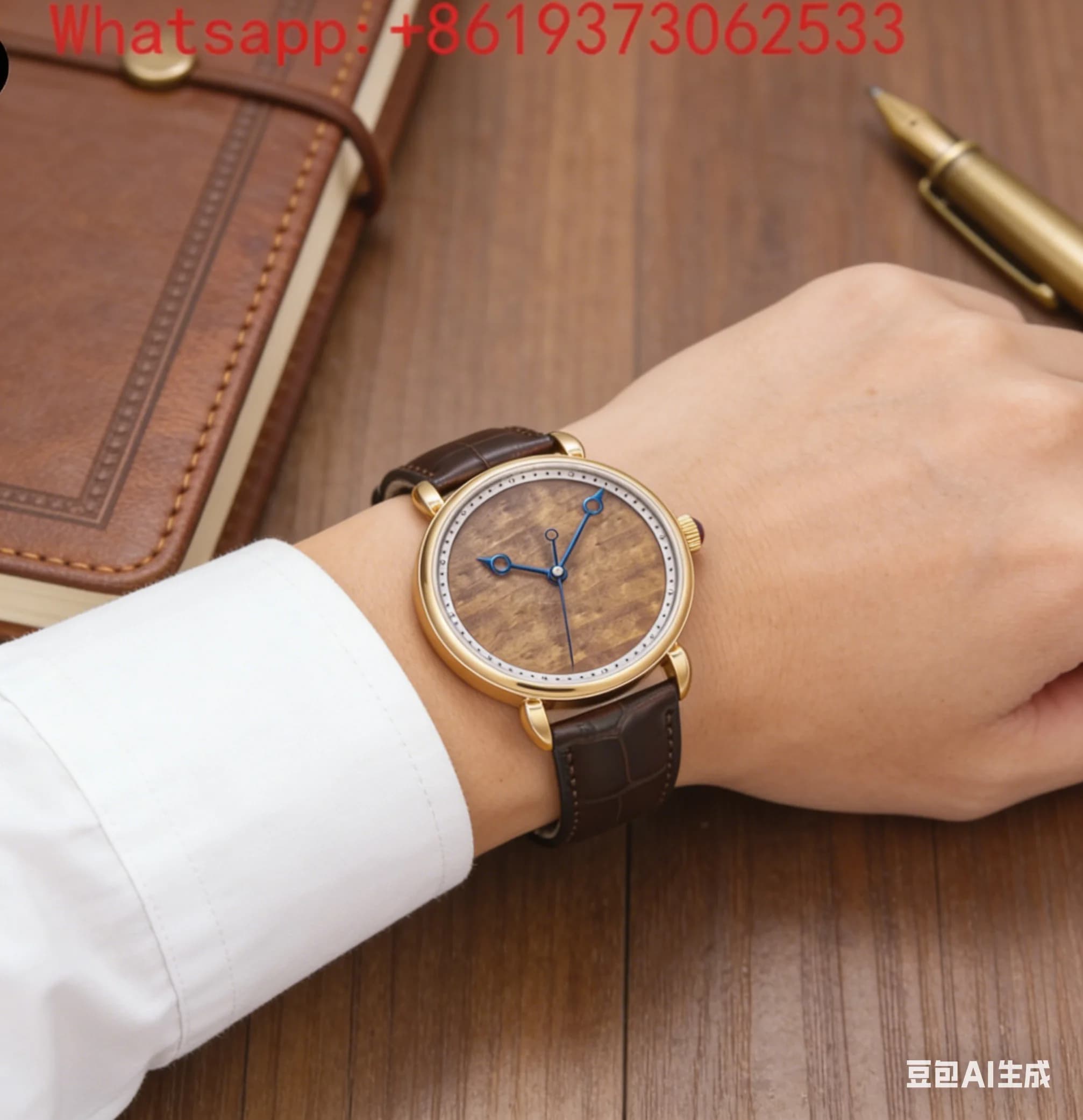 Orologio da uomo della serie nanmu con filo d'oro, artigianato tradizionale cinese, orologio da uomo dal design accattivante, personalizzato e semplice