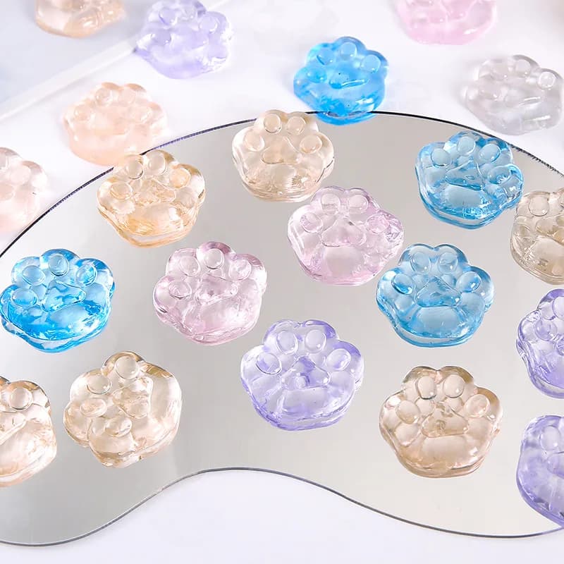 Cute cat paw sticky squishy toys shaped like simulated transparent stress-relief ice cubes for stress relief and pranks, ideal leisure and stress-relief gadgets for office use