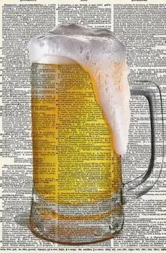 BEER METAL TIN SIGN BAR ART BEER MUG PAGINA DICZIONARIA SEGNO IN METALLO BAR PARETE DECOR