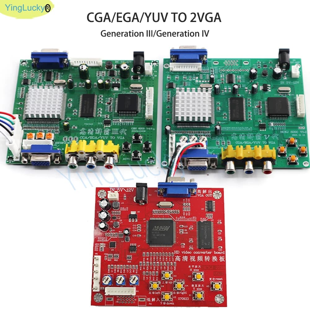 Genuino GBS8200 Arcade RGB/CGA/EGA/YUV A VGA LCD HD Scheda Convertitore di Segnale Video Verde PCB NEO GEO Macchina da Gioco Arcade