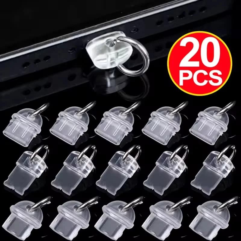 Tappi antipolvere per porta di ricarica antipolvere fai-da-te trasparenti per IOS Jack da 3,5 mm Tipo C Tappo di copertura USB per cellulare per iPhone 17 16/Samsung