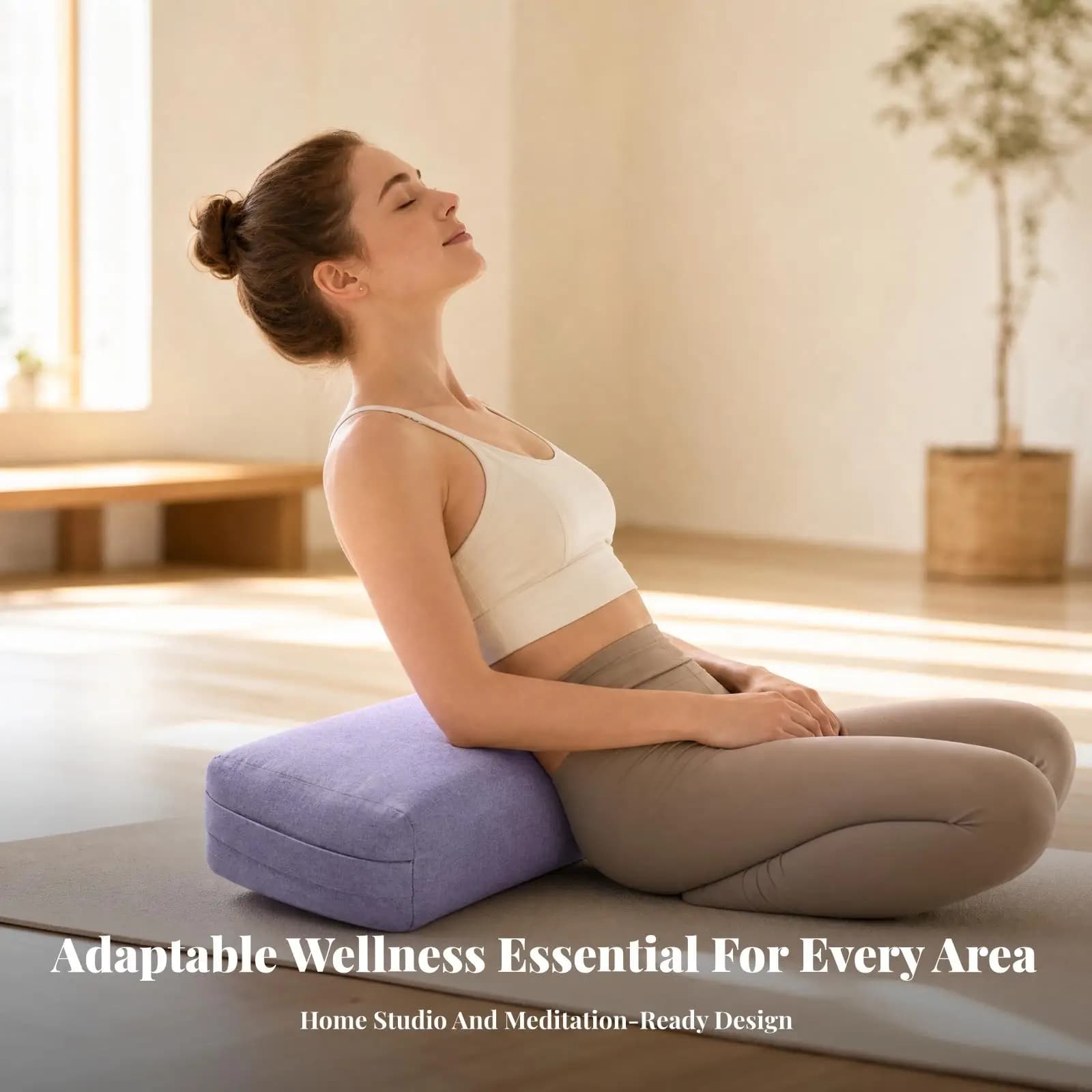 Firm Rectangular Yoga Bolster Pillow for Meditation Support Cushion for Neck Back Waist Legs Stretching
