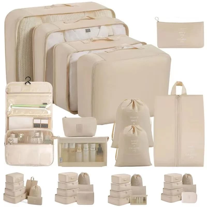 Set da 7 pezzi Borsa pieghevole per lo smistamento dei vestiti Borse portaoggetti da viaggio per bagagli portatili, Organizzatore di abbigliamento da viaggio, Cubi da imballaggio