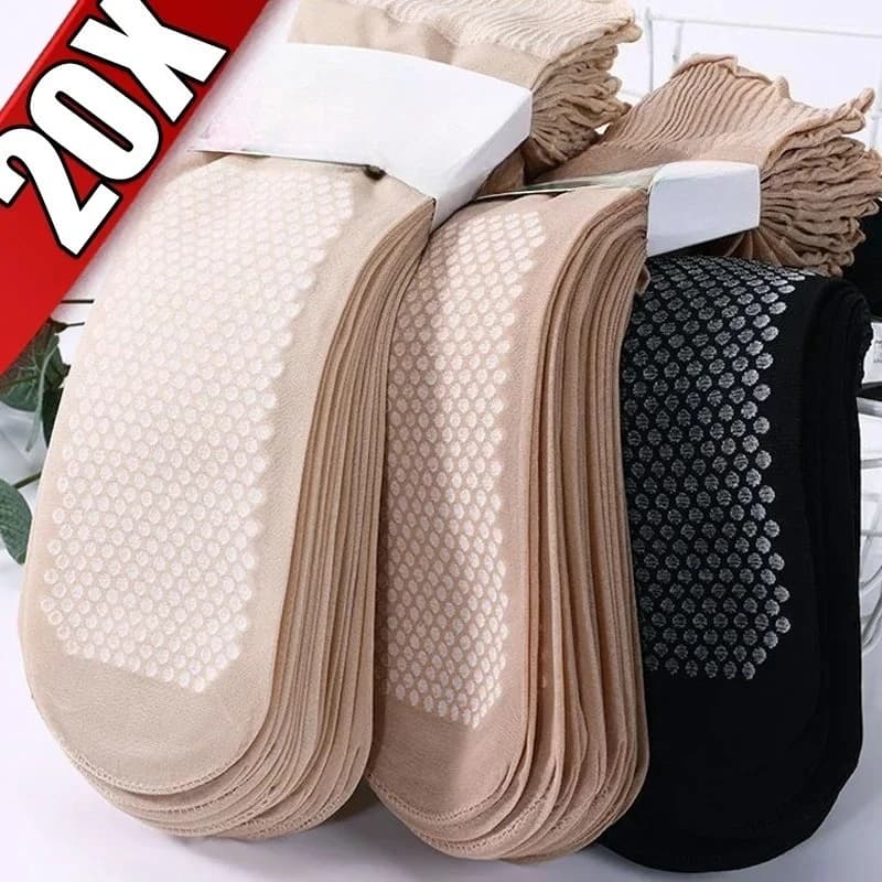 1/10Pairs Women Soft Socks Velvet Silk Socks Non-Slip Bottom Splice Transparent Ladies Ultrathin Spring Summer Breathable Sock