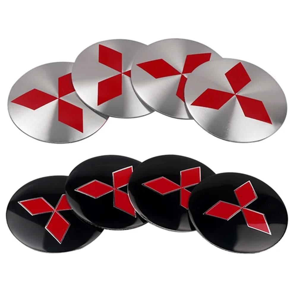 4pcs 56mm 60mm Car Wheel Center Caps Sticker Rim Hub Cover For MITSUBISHI Ralliart Lancer EX Competition Outlander Galant Pajero