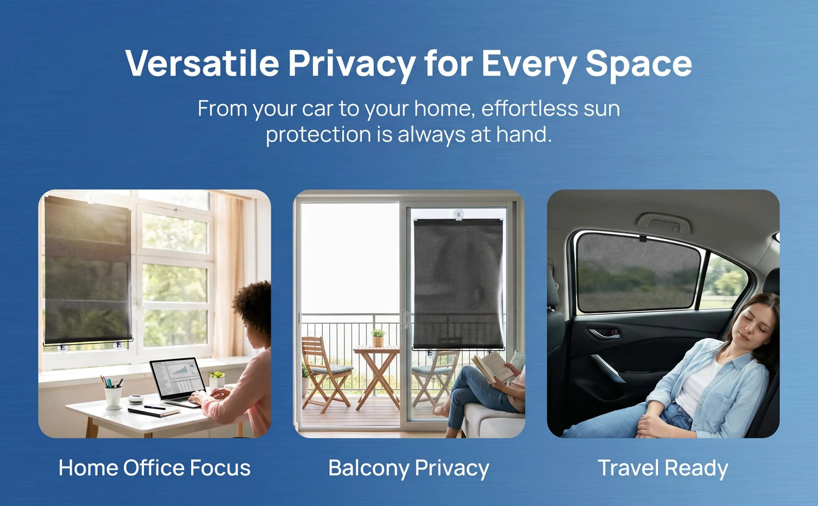 Suction Cup Temporary Blinds Blackout Sunshade Curtain Heavy Balcony Door Window Portable Shade Easy Install Machine
