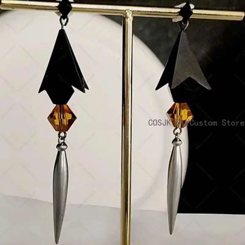 Gioco Genshin Impact Zhongli Cosplay Moda Orecchini a bottone Ciondolo Clip per orecchie Orecchini Accessori di abbigliamento Puntelli Regali