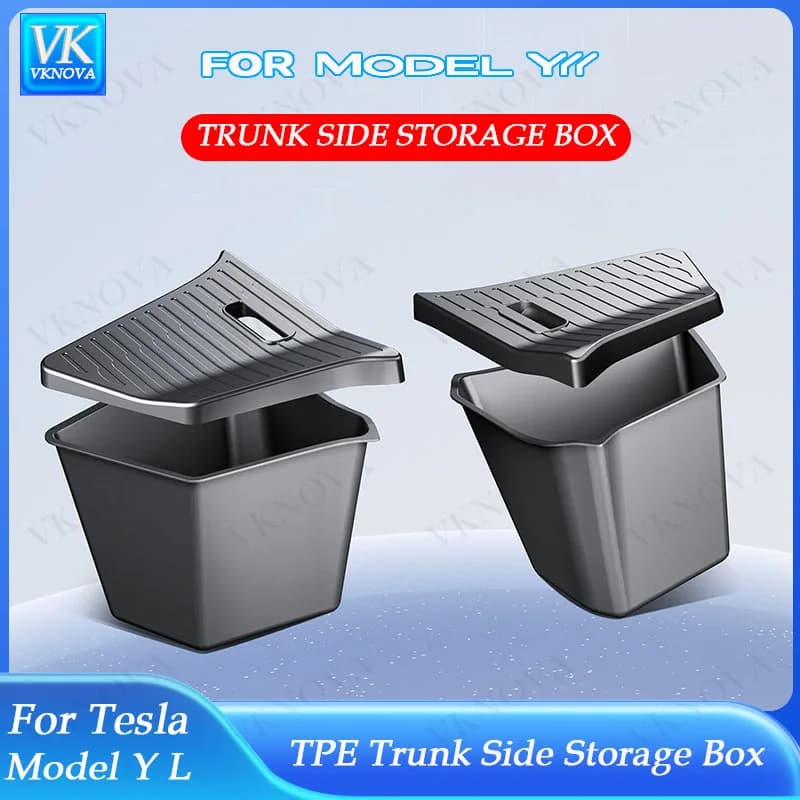 Contenitore portaoggetti laterale per bagagliaio posteriore Tesla Model YL, sinistro e destro, impermeabile, accessorio auto