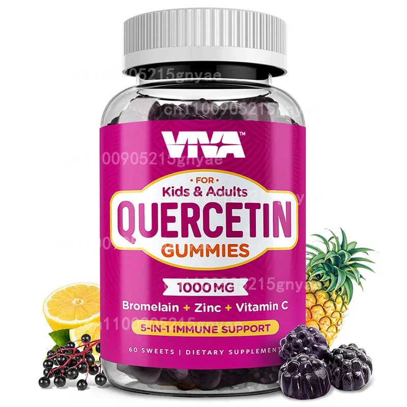 Supplement for Immunite System Support with Quercetin 1000mg, Zinc 50mg, Vitamin C 1000mg, Vitamin D 5000UI