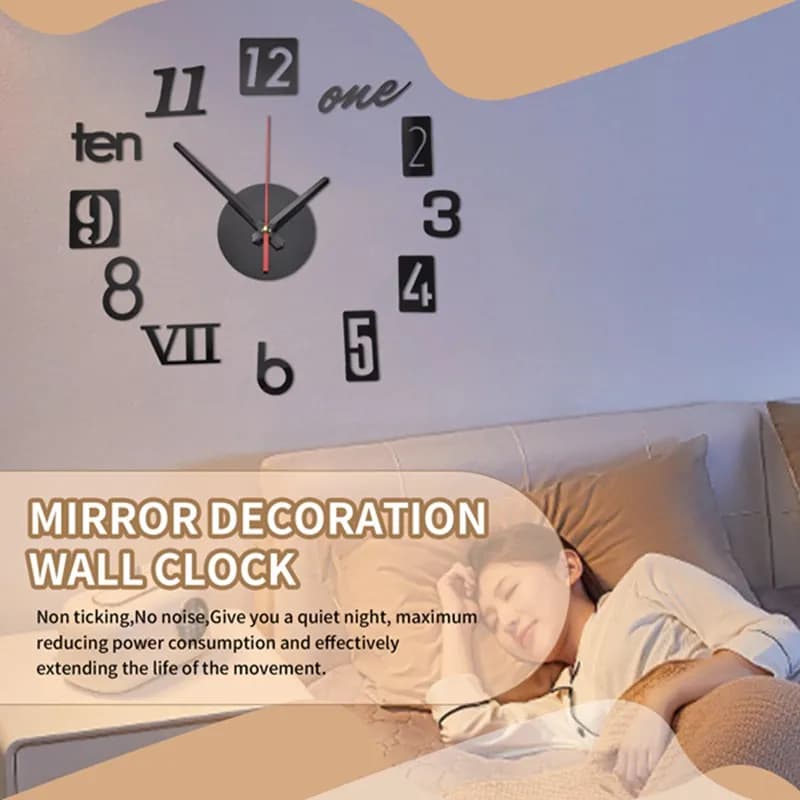 Fa-da-te wall clock Fa-da-te wall clock - Modern wall clock decoration with 3D mirror, Roman numerals