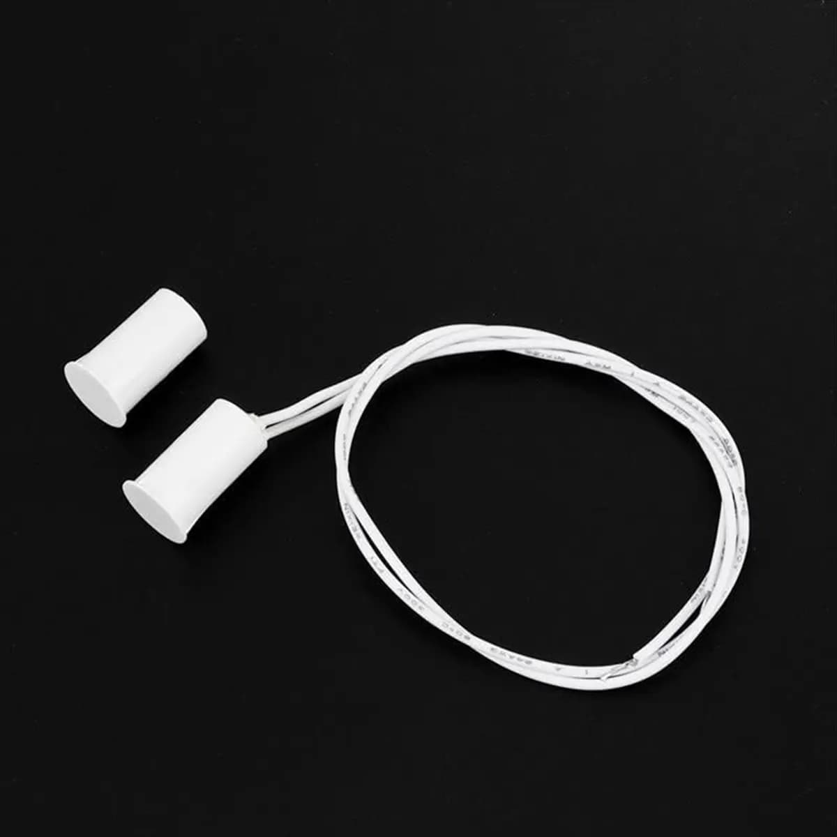 Sensore Magnetico per Porte e Finestre MALL RC-33 NC, Interruttore Cablato a Incasso per Allarme di Sicurezza, Bianco - (10 Set)