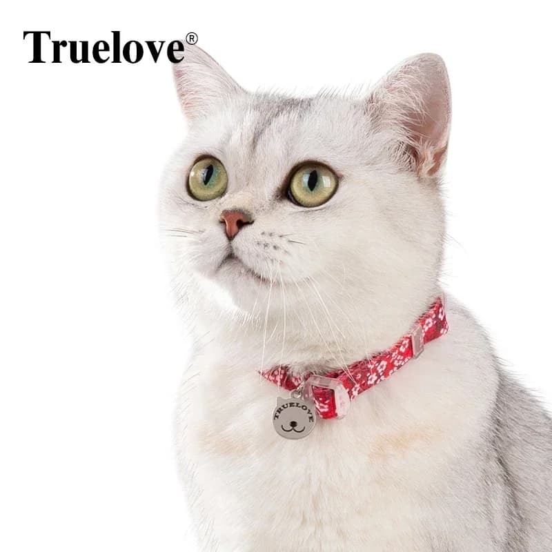 TrueLove TLC5312 Printed Dog Collar with Bell D-Ring, Custom Engravable Adjustable Collar for Small Medium Large Dogs Daily Wear