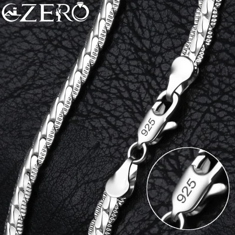 20-60cm 925 Sterling Silver Luxury Brand Design Noble Necklace Chain For Woman Men Fashion Wedding Engagement Jewelry