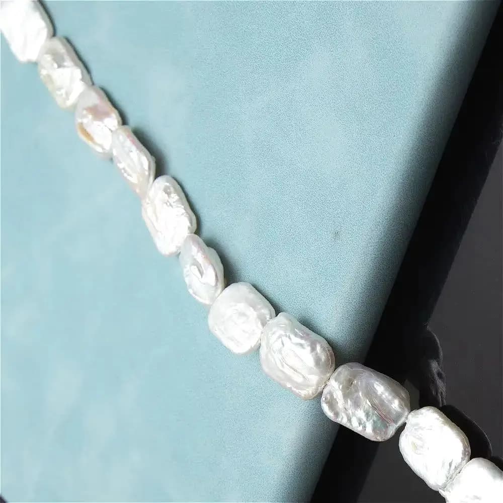 Natural Freshwater Pearl Strand Bead Baroque Rectangle Loose Bead Jewelry Making DIY Necklace Accessories 1Strand 12-13x18-20mm