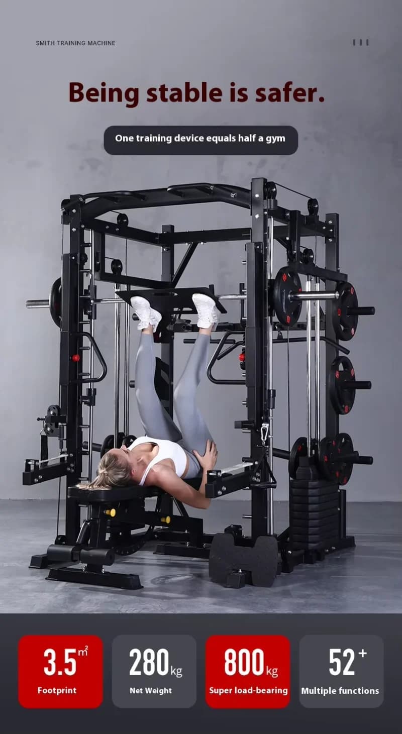 Stazione Multifunzione Commerciale Power Cage Hot Sale con Smith Machine in Acciaio per Squat ed Esercizi con Pesi